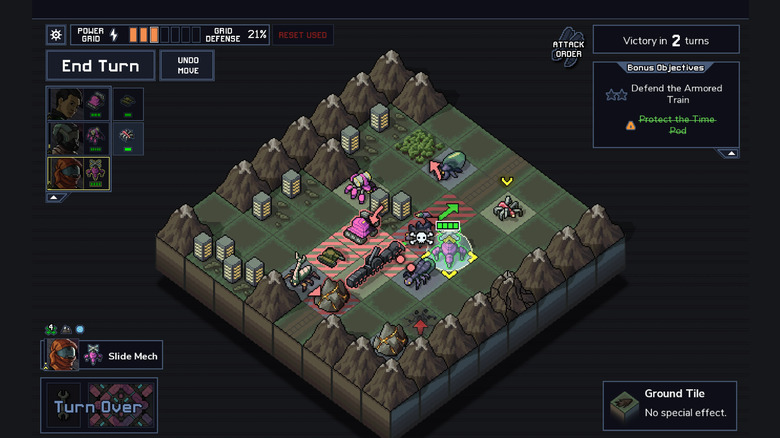Screenshot of Into the Breach gameplay on smartphone