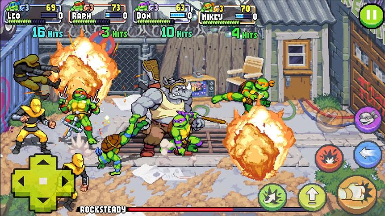 Screenshot of TMNT Shredder's Revenge being played on smartphone