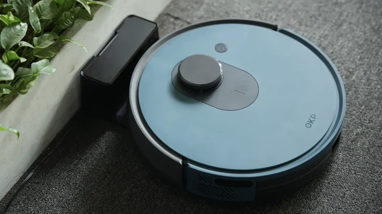 The OKP L1 vacuum on its docking station