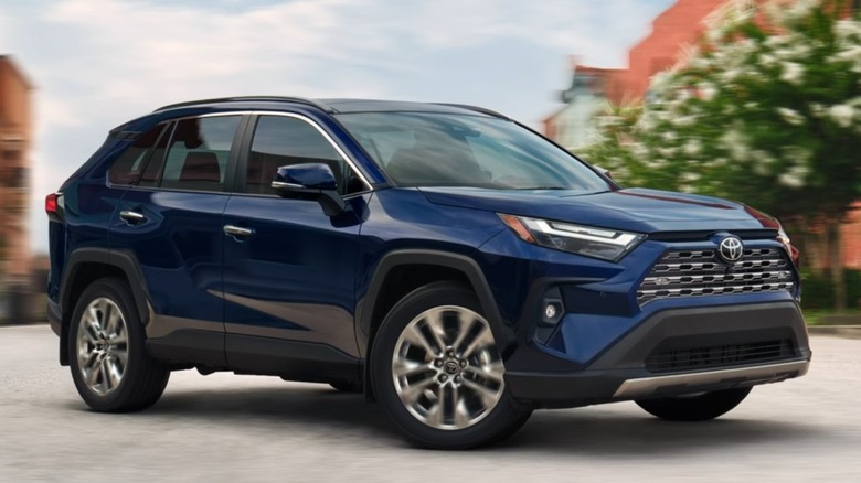 A blue Toyota RAV4