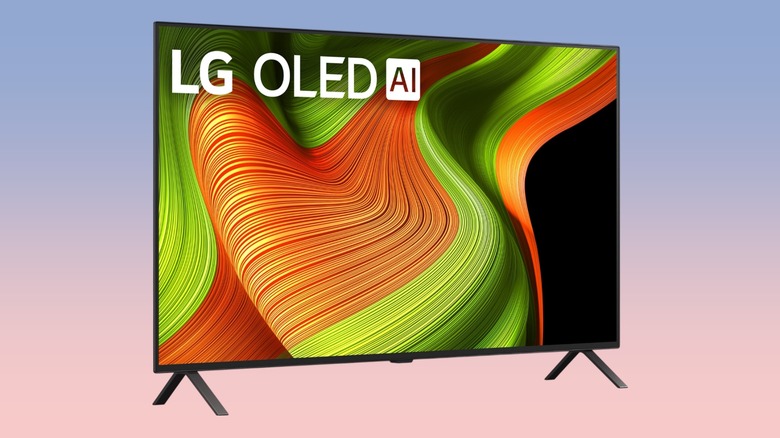 LG B5 OLED TV against a gradient background