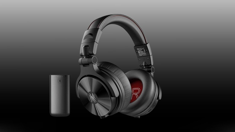 A pair of black OneOdio Studio Max 2 headphones on a black-to-white gradient background.