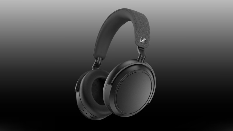 Sennheiser Momentum 4 Wireless on a black to white gradient background