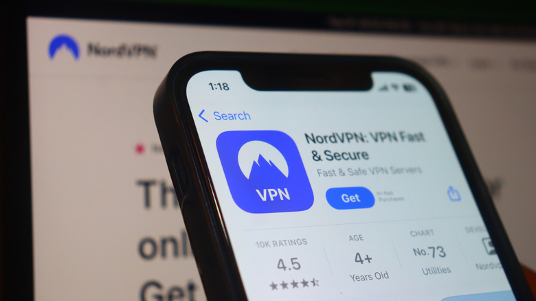 NordVPN app listing on the Apple App Store on an iPhone