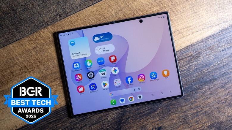 Galaxy Z Fold 8 unfolded on a table.