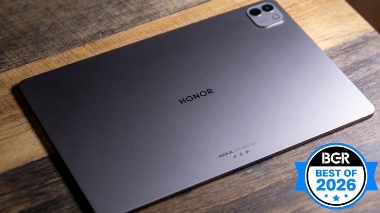 Honor MagicPad4 tablet sitting face down on a table.
