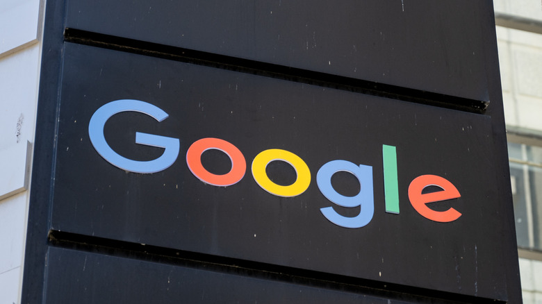 Google logo on the side of a building