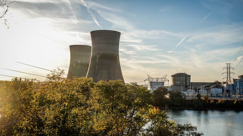 Aerial view of a nuclear power plant