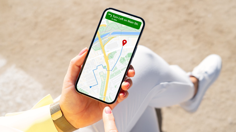 A person using the Google Maps app