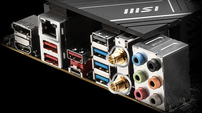 Port selection of an MSI B650 Gaming Plus motherboard