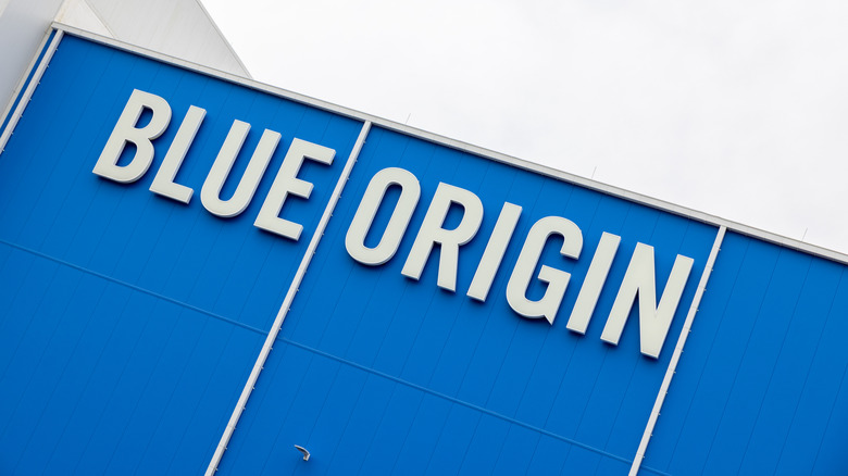 The exterior of a Blue Origin rocket factory