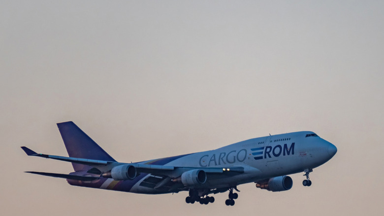 A Boeing 747 in the air