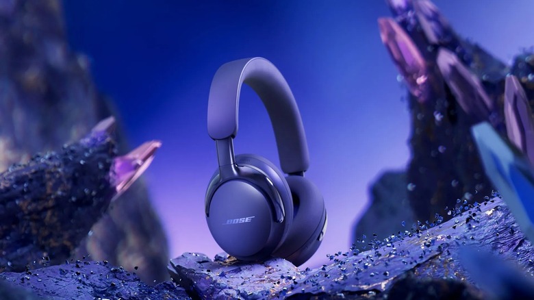 Bose QuietComfort Ultra 2nd Gen standing on purple gems