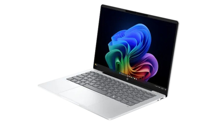 HP OmniBook 5 14" laptop shown open with a colorful display.