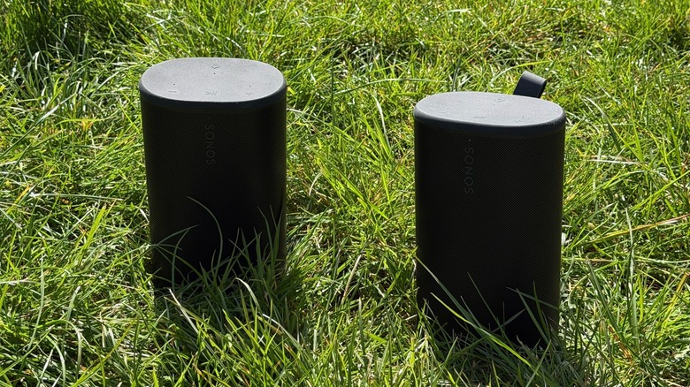 A pair of Sonos Play speakers