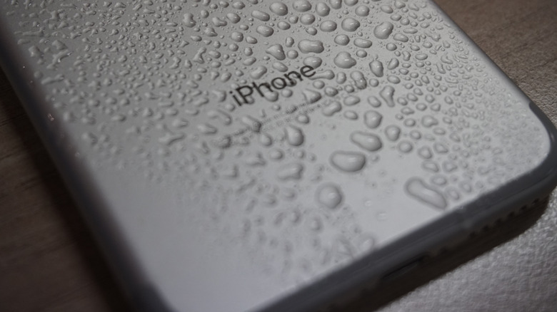 A wet iPhone