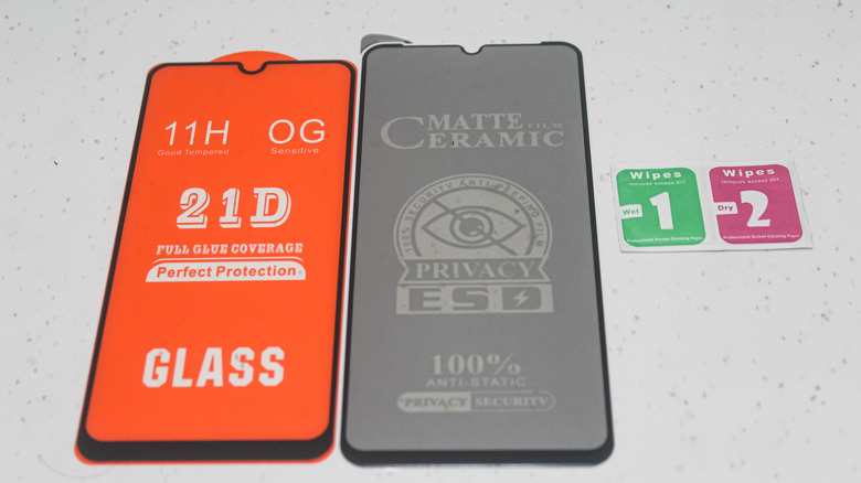Tempered glass and matte screen protectors