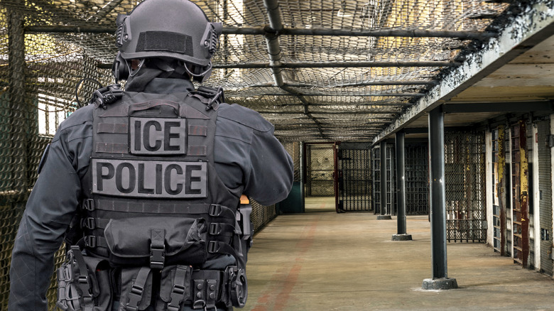 an ICE police officer at detention center