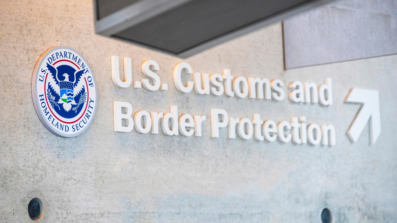 a building sign for the U.S. Customs and Border Protection