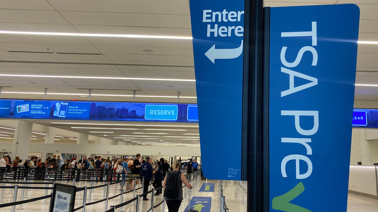 TSA signs at an airport