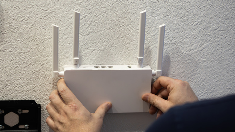 wireless router on the wall