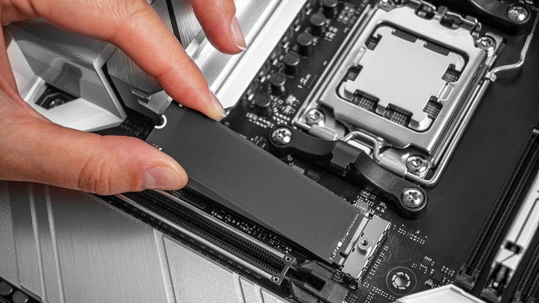 m.2 ssd being installed