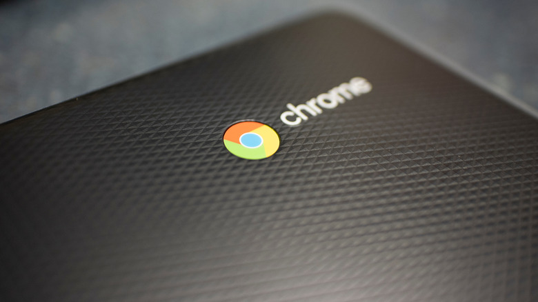 close-up of chromebook