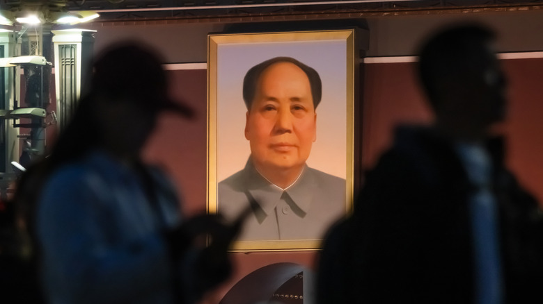 A portrait of Mao Zedong overlooks Tiananmen Square in Beijing.