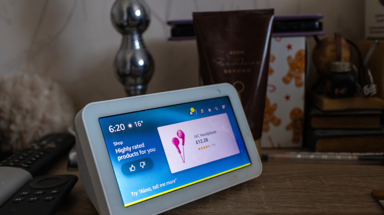 An Amazon Echo Show placed on top of a table