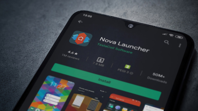 The Nova Launcher app in the Google Play Store.