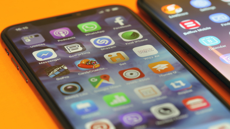 Smartphone display close view.