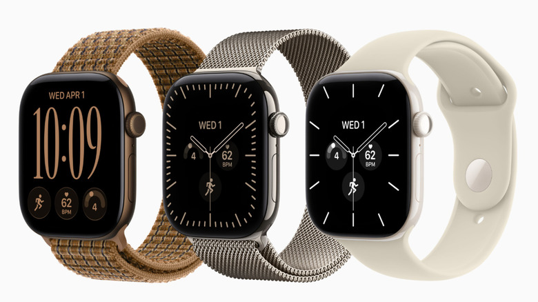 Three different versions of the Apple Watch Series 12