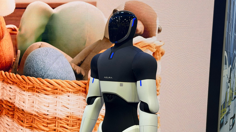 Neura's 4NE1 humanoid robot gen 3.5 standing still at CES 2026