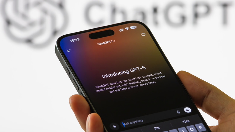 a smartphone with ChatGPT-5 on the screen