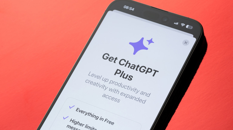 a smartphone using ChatGPT Plus