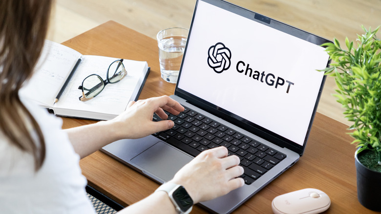 The ChatGPT logo on a computer.