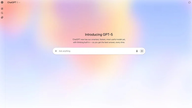 The ChatGPT web app with GPT-5 selected.