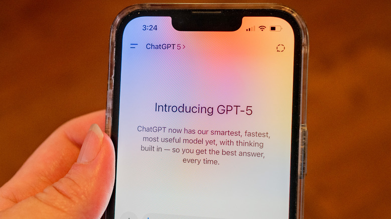 Running GPT-5 on an iPhone via the ChatGPT app.