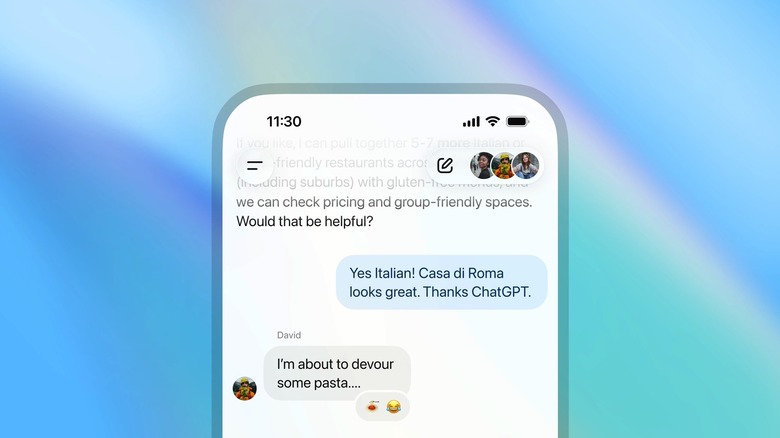 The new ChatGPT group chat feature.