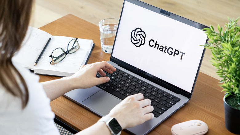Using ChatGPT on a computer.