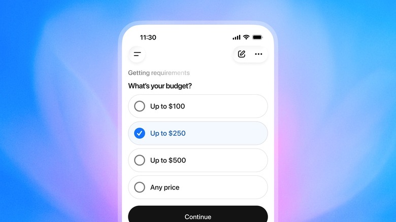 ChatGPT Shopping Research asking follow-up questions.