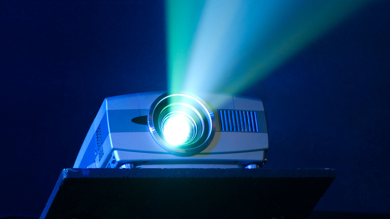 A projector in use