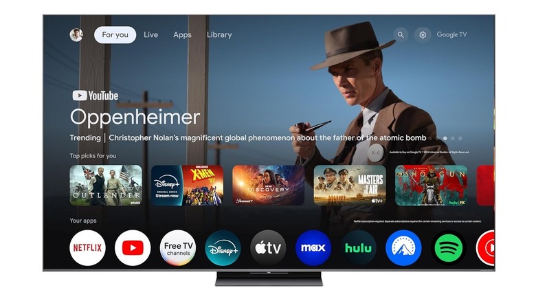 TCL 75-inch Mini-LED QLED 4K TV on a white background.