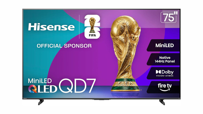 The Hisense QD7 Series smart TV against a white background