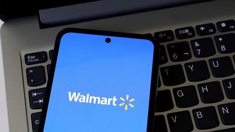phone showing walmart logo