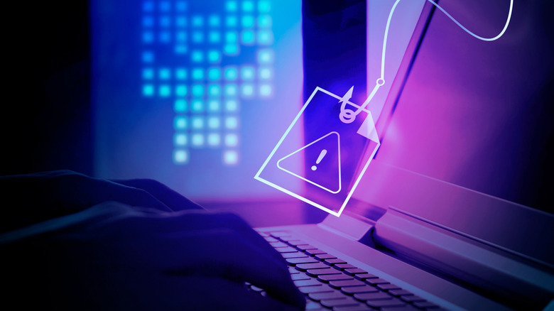 Concept of phishing email gathering data like AI models gather data