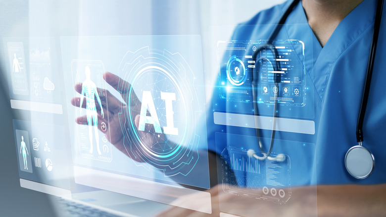 concept image of a doctor using AI