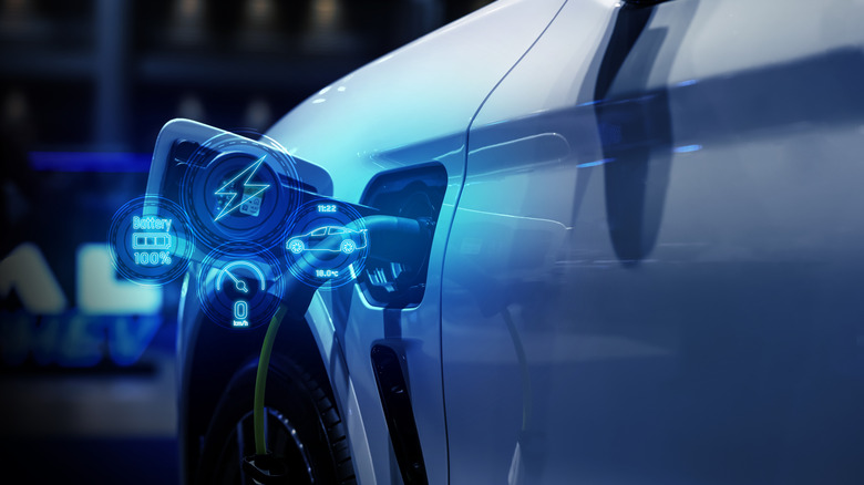 EV charges with digital dashboard displays