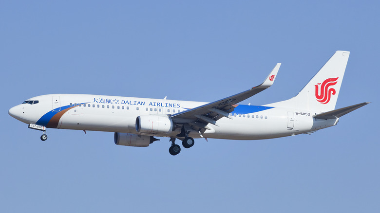 A Dalian Airlines flight in the air