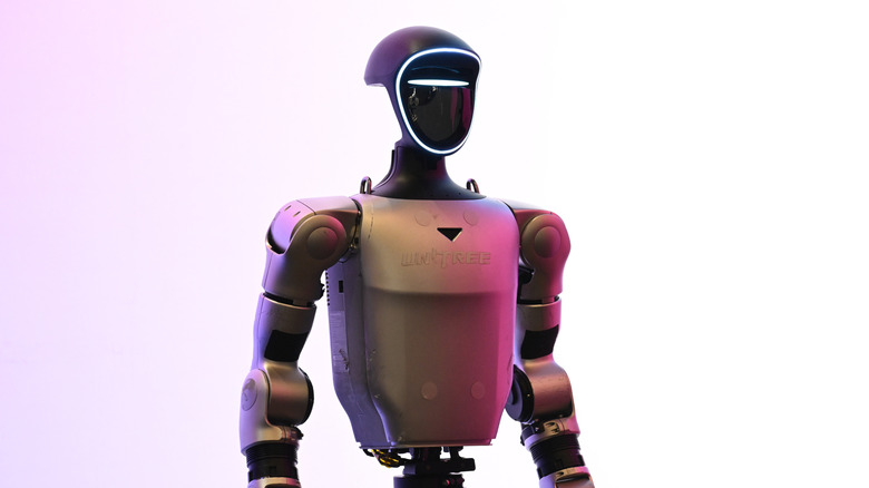 Unitree humanoid robot on stage